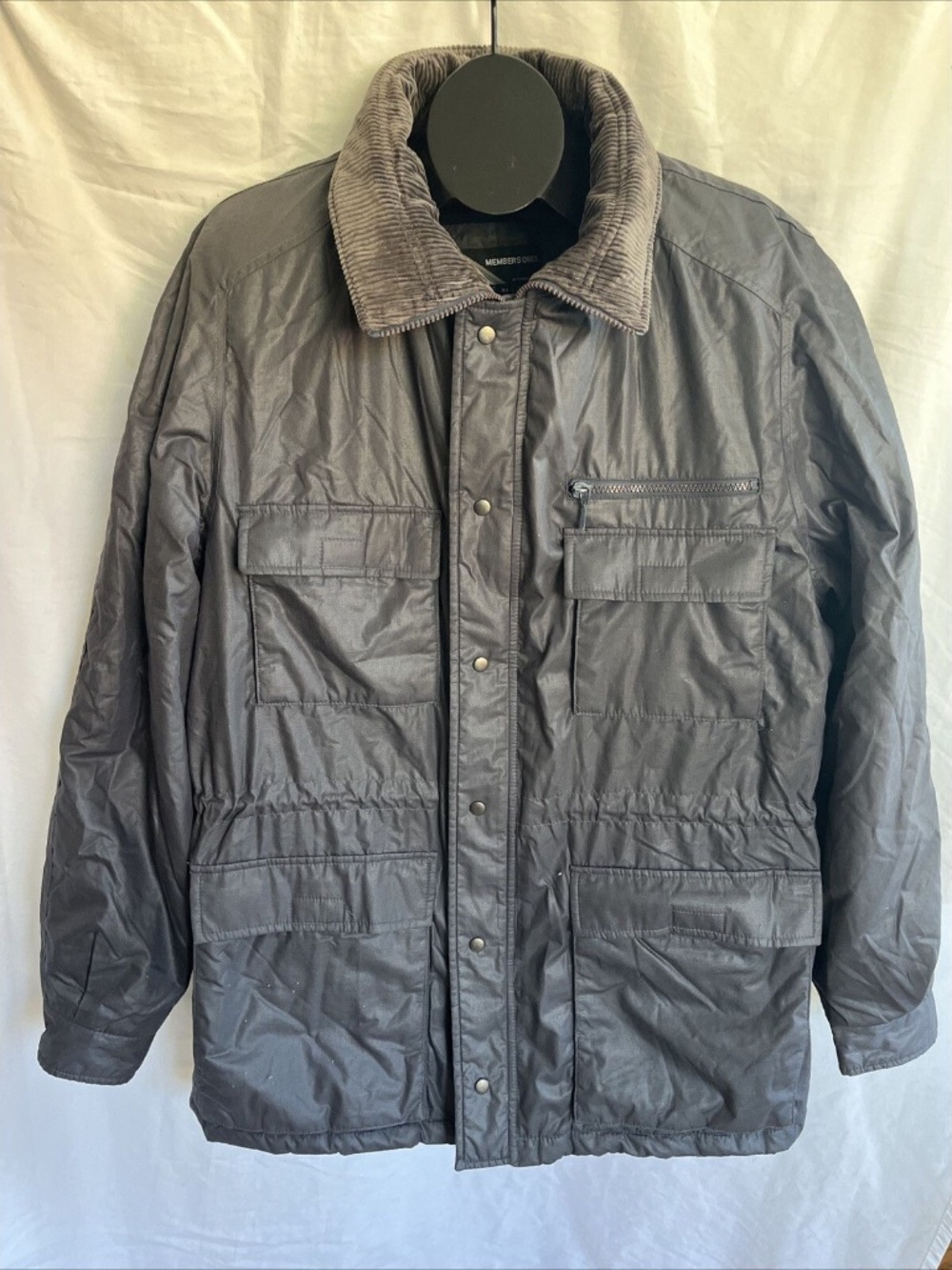 MEMBERS ONLY Men's Jacket Size 44 Gray Anorak Jacket Coat Pockets